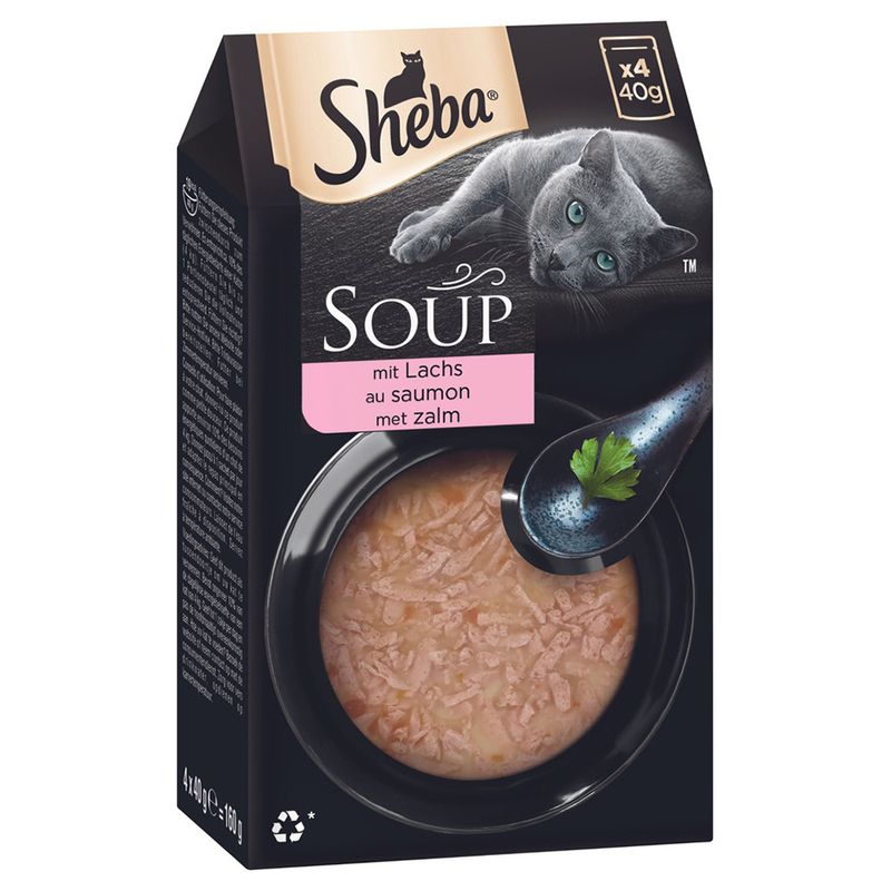 Sheba Soup con Salmone 4X40g Cibo Umido per Gatti Sheba Soup con Salmone 4X40g Cibo Umido per Gatti